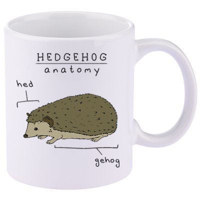 Hedgehog cute Hedgehogs 11oz C Handle Ceramic Mug