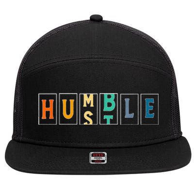 Hustle Cool Humble Odometer Motivational 7 Panel Mesh Trucker Snapback Hat