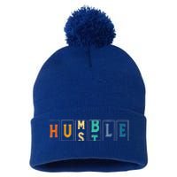 Hustle Cool Humble Odometer Motivational Pom Pom 12in Knit Beanie