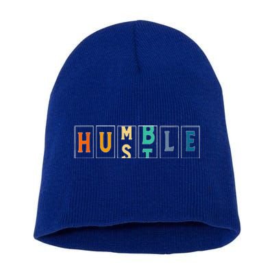 Hustle Cool Humble Odometer Motivational Short Acrylic Beanie