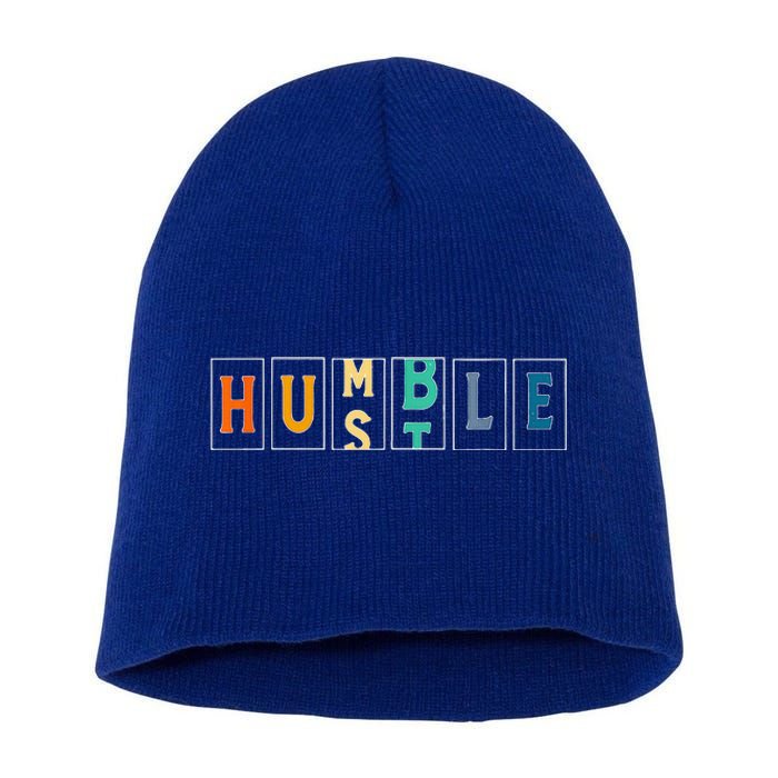 Hustle Cool Humble Odometer Motivational Short Acrylic Beanie