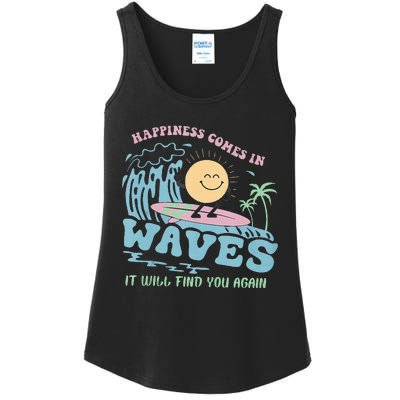 Happiness Comes In Funny Waves It Will Find You Again Ladies Essential Tank