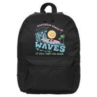 Happiness Comes In Funny Waves It Will Find You Again 16 in Basic Backpack