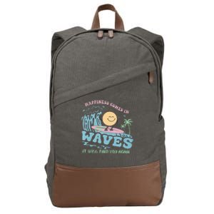 Happiness Comes In Funny Waves It Will Find You Again Cotton Canvas Backpack