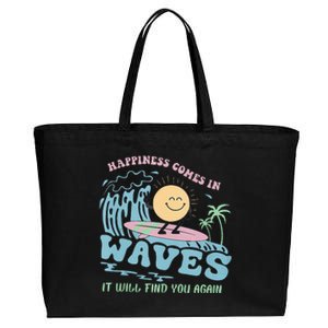 Happiness Comes In Funny Waves It Will Find You Again Cotton Canvas Jumbo Tote