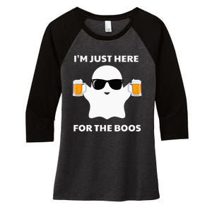 Halloween Costumes Im Just Here For The Boos Beer Women's Tri-Blend 3/4-Sleeve Raglan Shirt