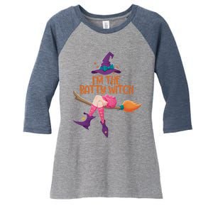 Halloween Costume IM The Batty Witch Family Matching Women's Tri-Blend 3/4-Sleeve Raglan Shirt