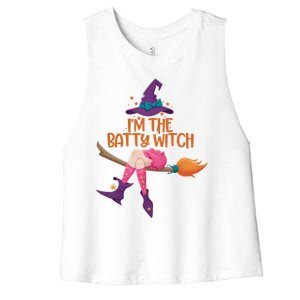 Halloween Costume IM The Batty Witch Family Matching Women's Racerback Cropped Tank