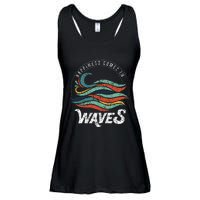 Happiness Comes In Waves  Vacation  Ocean Ladies Essential Flowy Tank