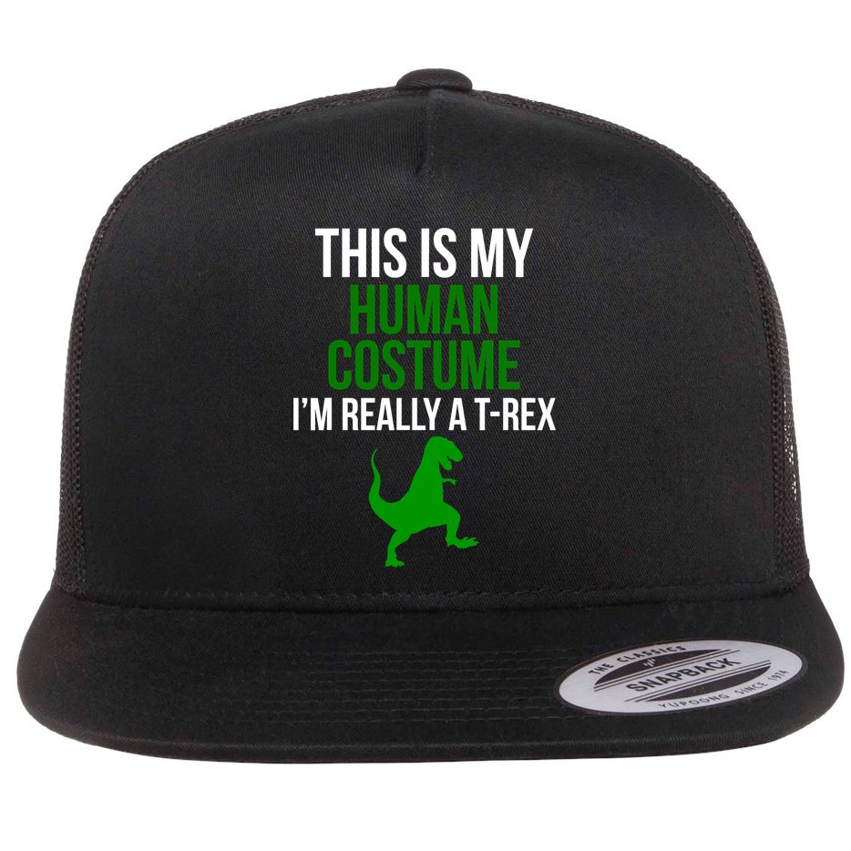 Human Costume I'm Really A TRex Funny Halloween Flat Bill Trucker Hat