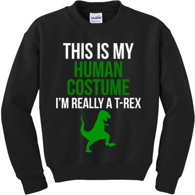 Human Costume I'm Really A TRex Funny Halloween Kids Sweatshirt