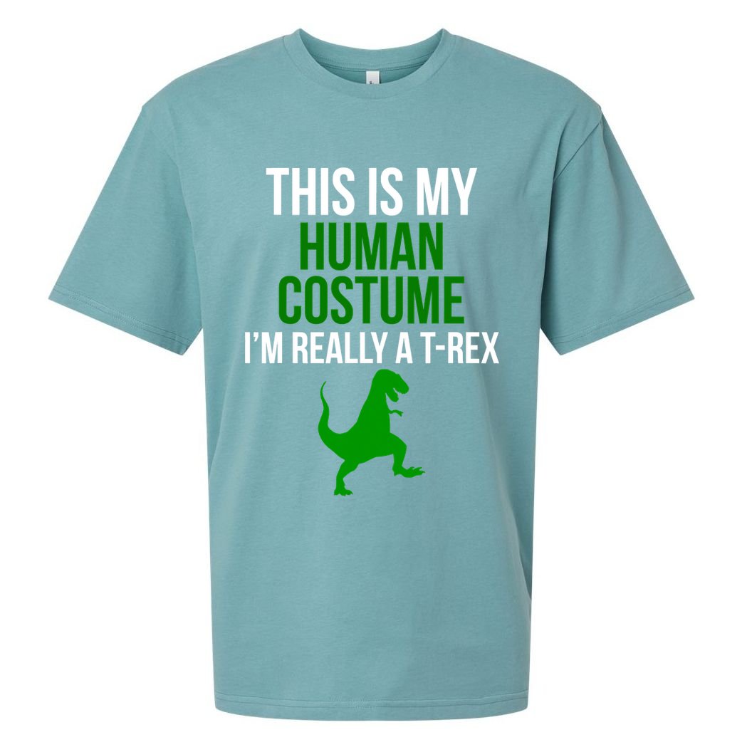 Human Costume I'm Really A TRex Funny Halloween Sueded Cloud Jersey T-Shirt