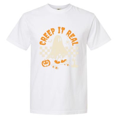 Halloween Creep It Real Ghost Skateboard Cool Gift Garment-Dyed Heavyweight T-Shirt