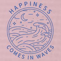 Happiness Comes In Waves Wave Surfer Surf Ocean Beach Lover 25L Jumbo Tote