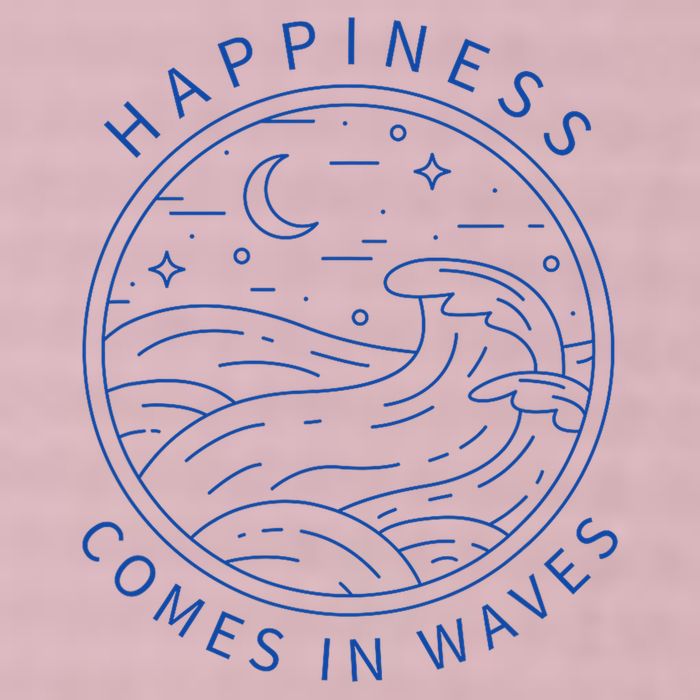 Happiness Comes In Waves Wave Surfer Surf Ocean Beach Lover 25L Jumbo Tote