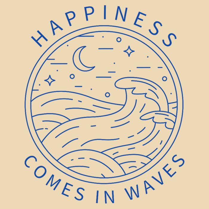 Happiness Comes In Waves Wave Surfer Surf Ocean Beach Lover Zip Tote Bag
