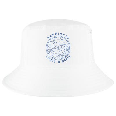 Happiness Comes In Waves Wave Surfer Surf Ocean Beach Lover Cool Comfort Performance Bucket Hat