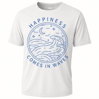 Happiness Comes In Waves Wave Surfer Surf Ocean Beach Lover Performance Shirt