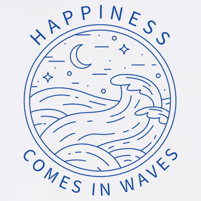 Happiness Comes In Waves Wave Surfer Surf Ocean Beach Lover Performance Shirt