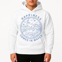 Happiness Comes In Waves Wave Surfer Surf Ocean Beach Lover Hoodie