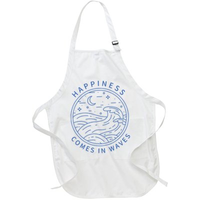 Happiness Comes In Waves Wave Surfer Surf Ocean Beach Lover Apron