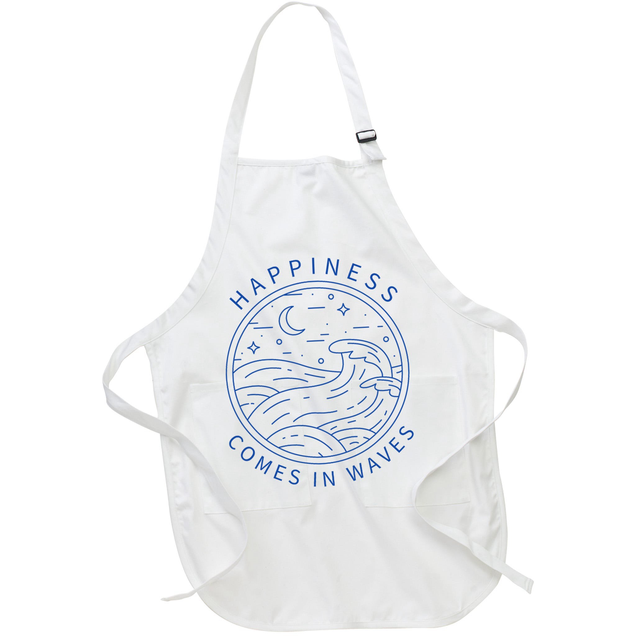 Happiness Comes In Waves Wave Surfer Surf Ocean Beach Lover Apron