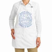 Happiness Comes In Waves Wave Surfer Surf Ocean Beach Lover Apron