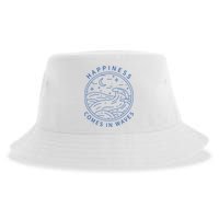 Happiness Comes In Waves Wave Surfer Surf Ocean Beach Lover Sustainable Bucket Hat