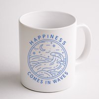 Happiness Comes In Waves Wave Surfer Surf Ocean Beach Lover Mug