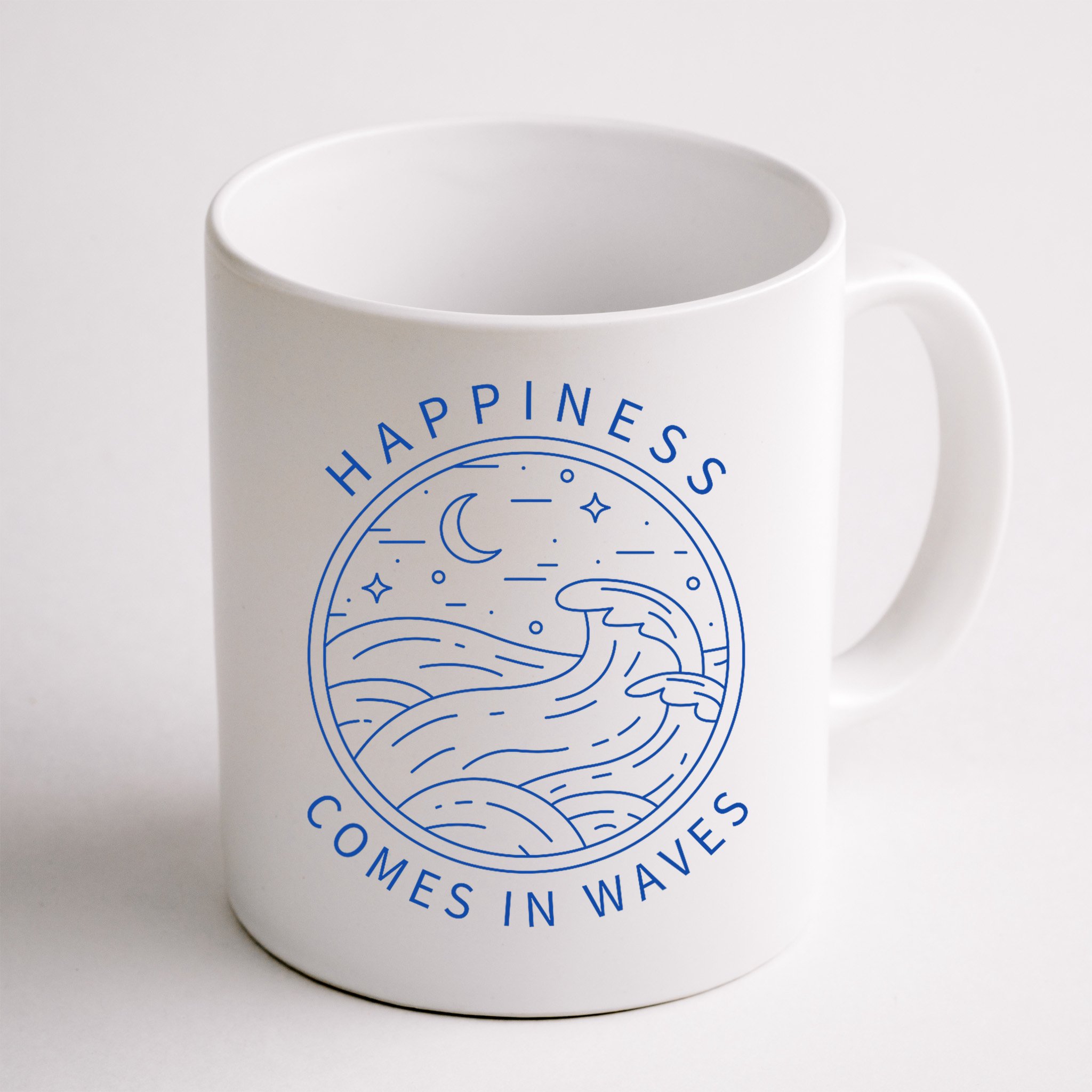 Happiness Comes In Waves Wave Surfer Surf Ocean Beach Lover Mug