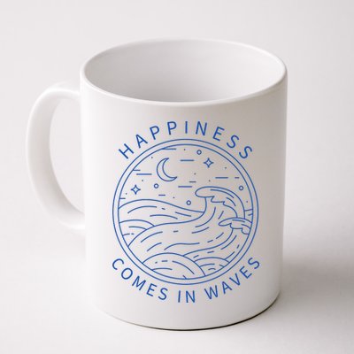 Happiness Comes In Waves Wave Surfer Surf Ocean Beach Lover Mug