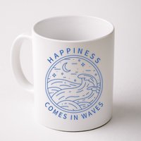 Happiness Comes In Waves Wave Surfer Surf Ocean Beach Lover Mug