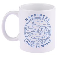 Happiness Comes In Waves Wave Surfer Surf Ocean Beach Lover 11oz C Handle Ceramic Mug