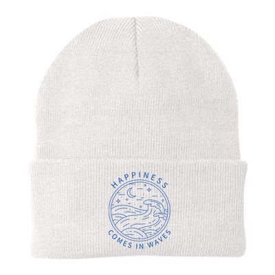 Happiness Comes In Waves Wave Surfer Surf Ocean Beach Lover Beanie