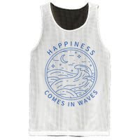 Happiness Comes In Waves Wave Surfer Surf Ocean Beach Lover Mesh Reversible Basketball Jersey Tank