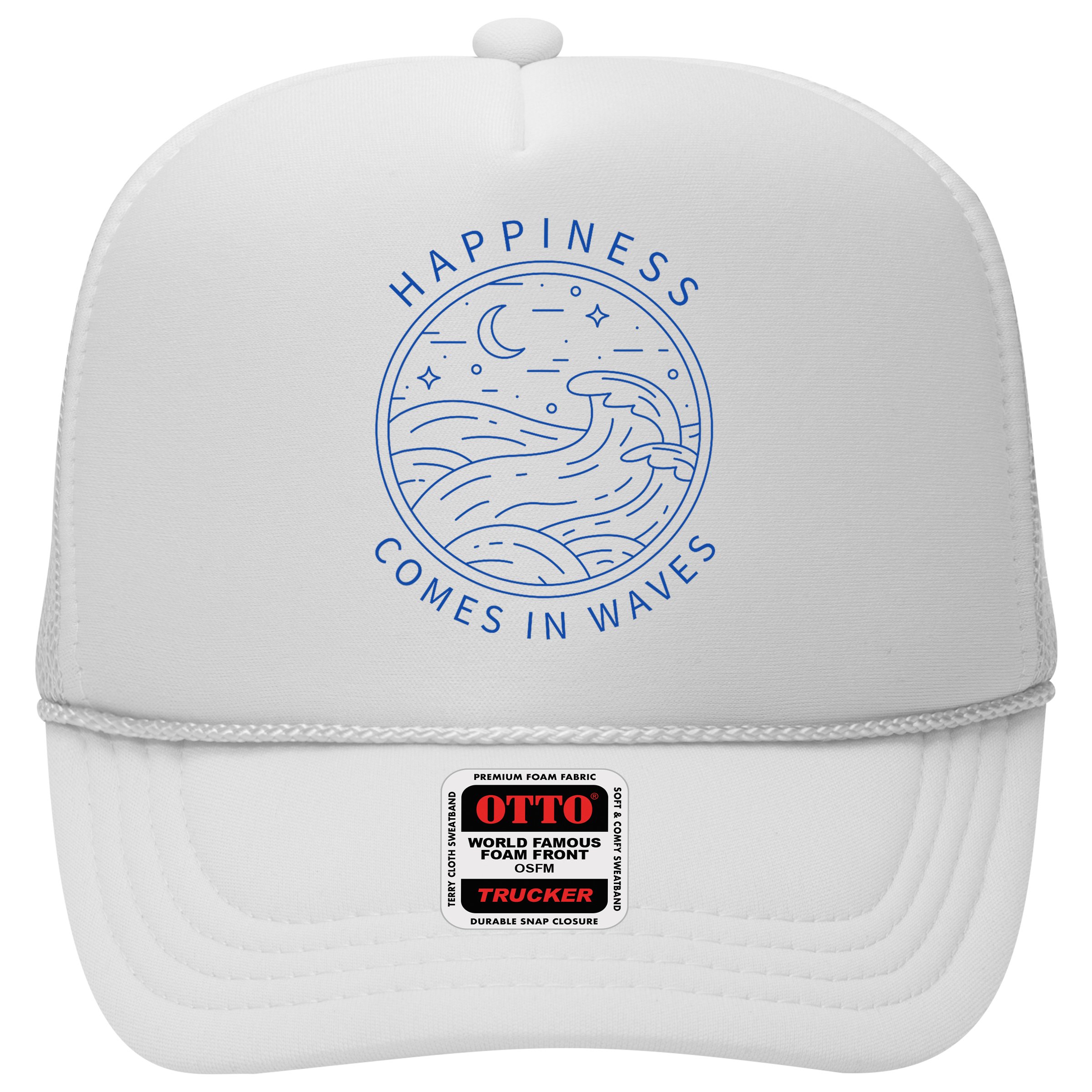 Happiness Comes In Waves Wave Surfer Surf Ocean Beach Lover Hat