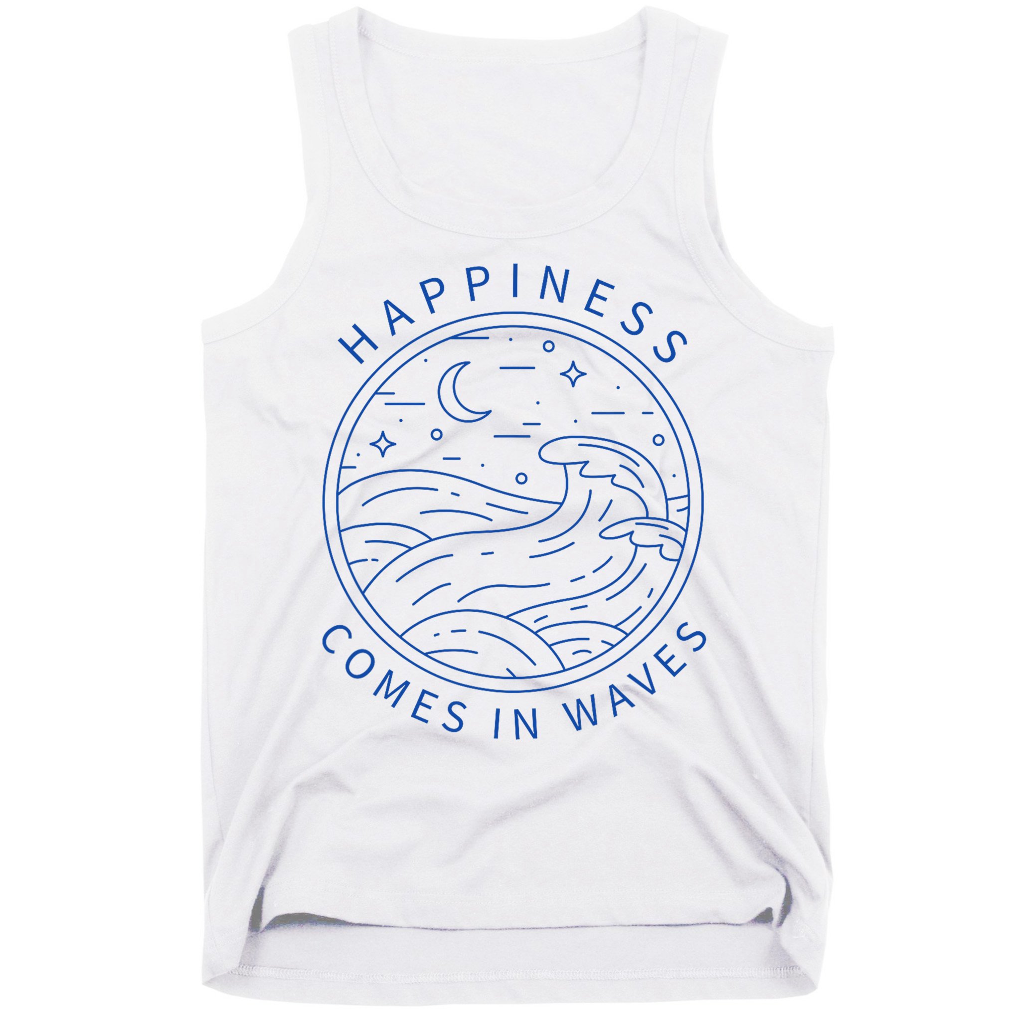 Happiness Comes In Waves Wave Surfer Surf Ocean Beach Lover Tank Top