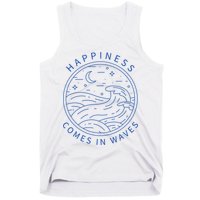 Happiness Comes In Waves Wave Surfer Surf Ocean Beach Lover Tank Top