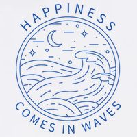Happiness Comes In Waves Wave Surfer Surf Ocean Beach Lover Toddler T-Shirt