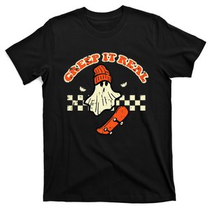 Halloween Creep It Real Ghost Skater Costume T-Shirt