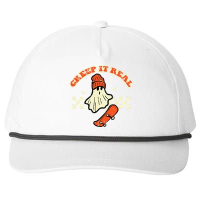 Halloween Creep It Real Ghost Skater Costume Snapback Five-Panel Rope Hat