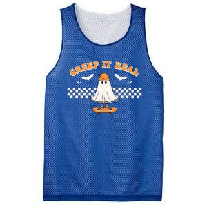 Halloween Creep it Real Ghost Skater Mesh Reversible Basketball Jersey Tank