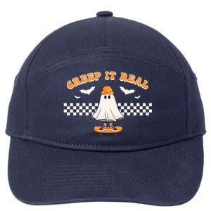 Halloween Creep it Real Ghost Skater 7-Panel Snapback Hat