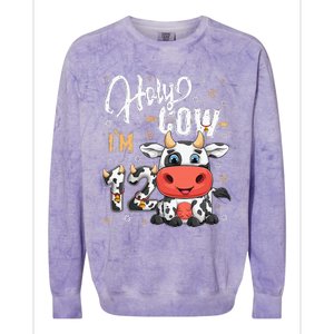 Holy Cow I'm Twelve 12 Year Old Cow Farm Theme 12th Birthday Colorblast Crewneck Sweatshirt