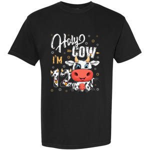 Holy Cow I'm Twelve 12 Year Old Cow Farm Theme 12th Birthday Garment-Dyed Heavyweight T-Shirt