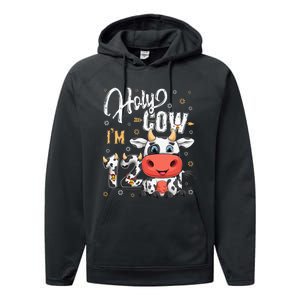 Holy Cow I'm Twelve 12 Year Old Cow Farm Theme 12th Birthday Performance Fleece Hoodie