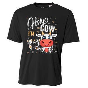 Holy Cow I'm Twelve 12 Year Old Cow Farm Theme 12th Birthday Cooling Performance Crew T-Shirt