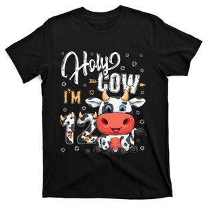 Holy Cow I'm Twelve 12 Year Old Cow Farm Theme 12th Birthday T-Shirt