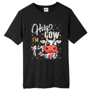 Holy Cow I'm Twelve 12 Year Old Cow Farm Theme 12th Birthday Tall Fusion ChromaSoft Performance T-Shirt