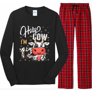 Holy Cow I'm Twelve 12 Year Old Cow Farm Theme 12th Birthday Long Sleeve Pajama Set